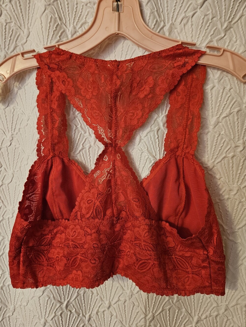 Free People Red Lace Racerback Bralette - Picture 2 of 4